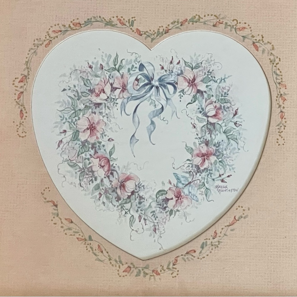 Framed, Matted Heart Picture - Picture 2 of 2